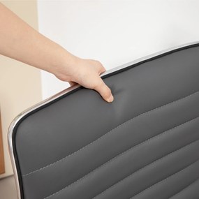 Cadeira de Escritório sem Apoio para os Braços Cadeira de Escritório Giratória com Altura Ajustável 48x52x78-90 cm Cinza