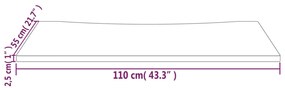 Tampo de secretária 110x55x2,5 cm pinho maciço