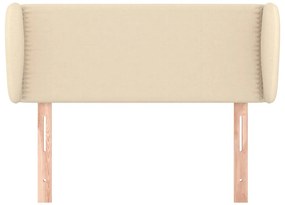 Cabeceira de cama c/ abas tecido 103x23x78/88 cm creme