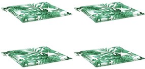 Almofadões p/ cadeira 4pcs 40x40x3cm tecido padrão folhas