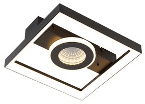 Candeeiro de Teto Design Preto c/ LED Dimmer e Comando - Traforo