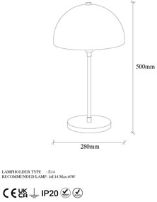 Candeeiro de Mesa Varzan – Vintage – 28 x 28 x 50 cm