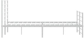 Estrutura de cama com cabeceira e pés 160x200 cm metal branco