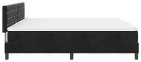 Cama Box Spring vidaXL com Colchão Preto 200x200 cm Veludo