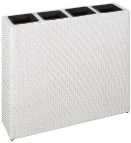 Floreira com 4 vasos vime PE branco