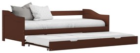 Estrutura sofá-cama de puxar 90x200 cm madeira pinho castanho