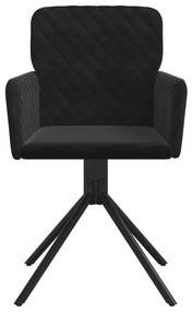 Cadeiras de jantar giratórias 2 pcs veludo preto