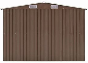 Abrigo de jardim 257x489x181 cm metal castanho