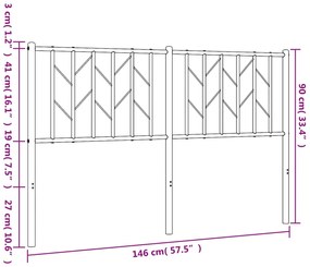 Cabeceira de cama 140 cm metal preto