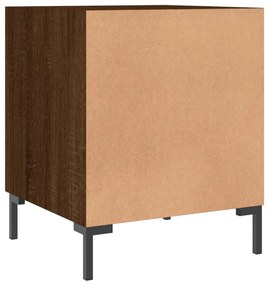 Mesa cabeceira 2pcs 40x40x50cm deriv. madeira carvalho castanho