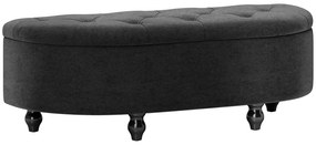 HOMCOM Puff com Armazenamento Baú de Estar Acolchoado Fechamento Suave Aparência de Veludo 120x46x42 cm Cinza Escuro | Aosom Portugal