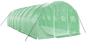 Estufa com estrutura de aço 24 m² 8x3x2 m verde