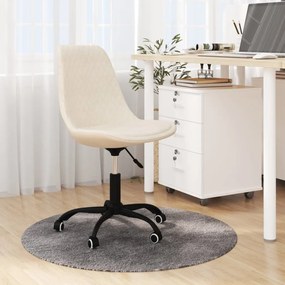 vidaXL Cadeira de escritório giratória tecido cor creme