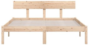 Estrutura de cama sem colchão 140x200 cm madeira maciça