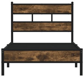 Cama sem colchão com cabeceira 100x200 cm carvalho sonoma