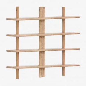 Estante De Parede ↔︎120 Cm Em Madeira De Acácia Erisu Castanho Acácia Rústico & 4 Prateleirass - Sklum