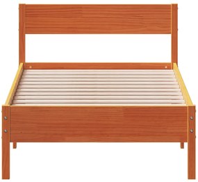 Cama sem colchão 90x200 cm pinho maciço castanho-mel