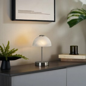 Candeeiro de Mesa Design Aço com Vidro Opal Incl. LED Regulável - Joya
