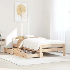 vidaXL Cama sem colchão 75x190 cm madeira de pinho maciça