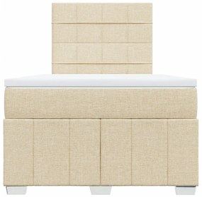 Cama boxspring com colchão 120x190 cm tecido cor creme