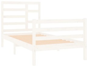 Estrutura cama pequena solteiro 75x190 cm madeira maciça branco