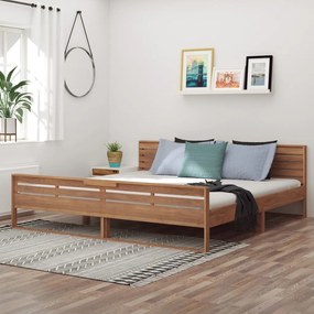 Estrutura de cama 200x200 cm madeira de teca maciça