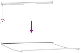 Toldo retrátil 5x3 m tecido e alumínio antracite e branco
