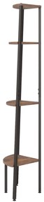 Estante canto 4 prat. 45,5x31,5x150 cm castanho-escuro/preto