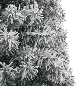 Árvore de Natal fina c/ suporte e flocos de neve 300 cm PVC