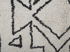 Tapete de algodão preto e branco 140 x 200 cm KHOURIBGA Beliani