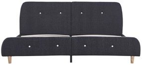 Estrutura de cama sem colchão de tecido cinza escuro 150x200 cm