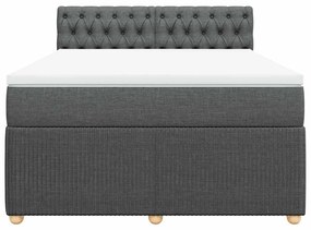 Cama com molas/colchão 140x200 cm tecido cinzento-escuro