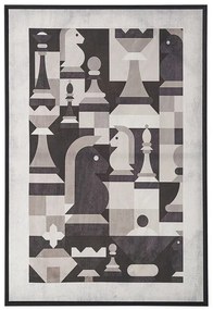 Quadro com motivo xadrez em cinzento 63 x 93 cm BANDO Beliani