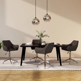 vidaXL Cadeiras de jantar giratórias 4 pcs tecido castanho-escuro