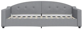 Sofá-cama c/ gavetão e gavetas 90x200 cm tecido cinzento-claro