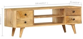 Móvel de TV 110x35x40 cm madeira de mangueira maciça