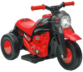 Mota Elétrica para Crianças Mota a Bateria 6V com Função de Bolhas Farol Música Motocicleta para Crianças com Velocidade 3km/h Carga 30 kg Vermelho