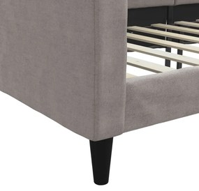 Sofá-cama 90x200 cm tecido cinzento-acastanhado