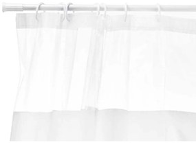 Cortina de Duche 180 x 180 cm Transparente Branco Plástico PEVA (12 Unidades)
