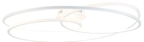 Candeeiro de teto branco 78 cm com LED regulável em 3 níveis - Rowin Design