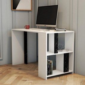 Secretária Lima – Branco e Preto – 120 cm x 75,4 cm x 60 cm