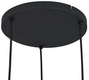 Candeeiro suspenso moderno preto com vidro fumado 3-luzes - Sheena