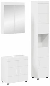 vidaXL Conjunto de Móveis para Banheiro TULUM Branco Brilhante