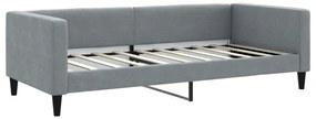 Sofá-cama com gavetão 90x190 cm tecido cinzento-claro