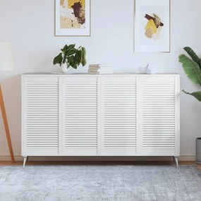 Portas de armário 4 pcs design de persiana pinho maciço branco