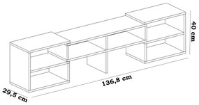 Móvel de TV Dobrável "Care" - 136,8x40x29,5 cm - Branco - Design Moder