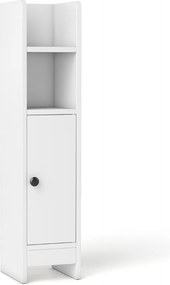 Armário de casa de banho  20 x 18 x 80 cm pequeno com porta e prateleiras ajustáveis para casa de banho 20 x 18 x 80 cm Branco