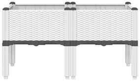 Vaso/floreira de jardim c/ pernas 80x40x42 cm PP branco