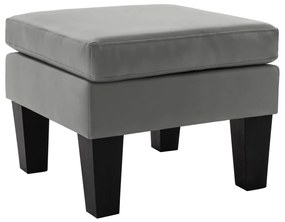 vidaXL Apoio de pés couro artificial cinzento