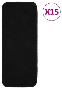Tapetes antiderrapantes retang. p/ escadas 15pcs 60x25 cm preto